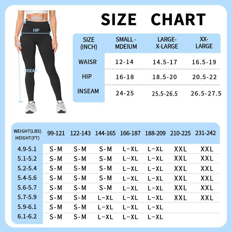 5PCS Women's High Waisted Tummy Control Leggings with Pockets for Yoga and Workouts - Fit Comfort