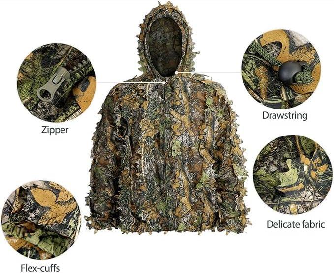 Ghillie Suit, 3D Leafy Ghillie Suit and Camo Suit, Ghillie Suit for Men Camouflage Suits, Turkey Hunting, Lightweight Gear Hunting Clothes for Outdoor Woodland and Halloween. training tracksuit tracksuit tracksuit tracksuit