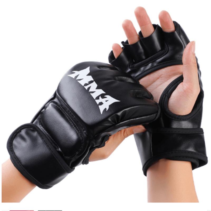 1 Pair MMA Boxing Gloves, Half Finger Punching Gloves, Training Mitts, Halloween Gifts