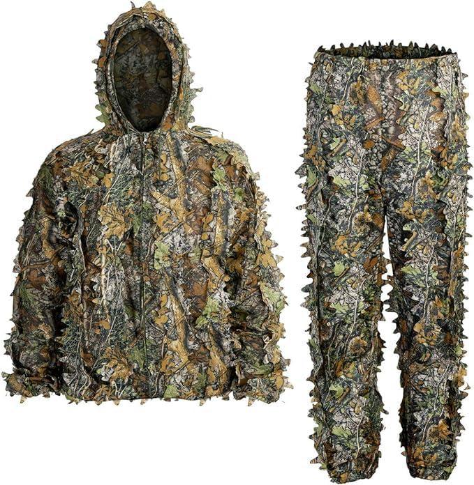 Ghillie Suit, 3D Leafy Ghillie Suit and Camo Suit, Ghillie Suit for Men Camouflage Suits, Turkey Hunting, Lightweight Gear Hunting Clothes for Outdoor Woodland and Halloween. training tracksuit tracksuit tracksuit tracksuit