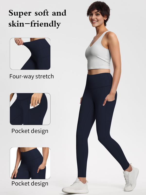 5PCS Women's High Waisted Tummy Control Leggings with Pockets for Yoga and Workouts - Fit Comfort