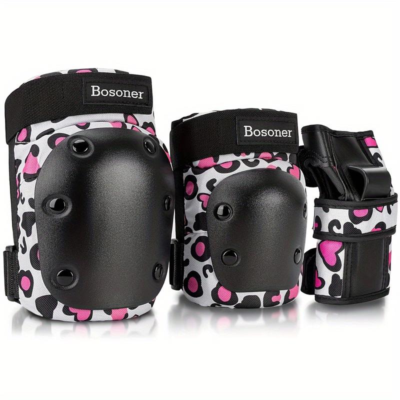 BOSONER Adult Women Knee Pads, Elbow Pads, Wrist Guard 6 In 1 Protective Gear Set For Skating Skate Skateboarding, BMX Bicycle Inline Roller For Men Women