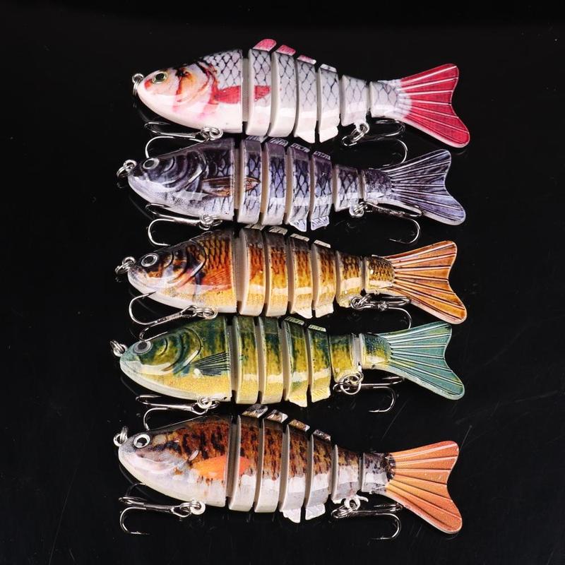 Multicolor Fish Shaped Fishing Lures (5 Counts set), Artificial Fishing Bait with Hook, Fishing Accessories for Outdoor Fishing, Fishing Equipment, Christmas Gift