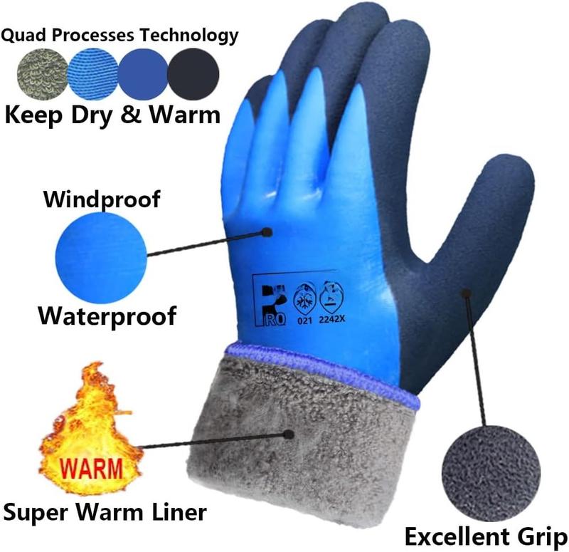 Waterproof Thermal Winter Work Gloves Fleece Liner Insulated Warm for Gardening Car Washing Fishing Outdoor