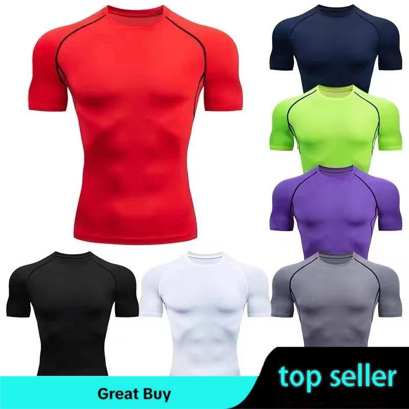 2024 Compression T Shirt Men Summer Sportswear Running T-shirt Elastic Quick Dry Sport Tops Tee Athletic Gym Workout Shirts Men