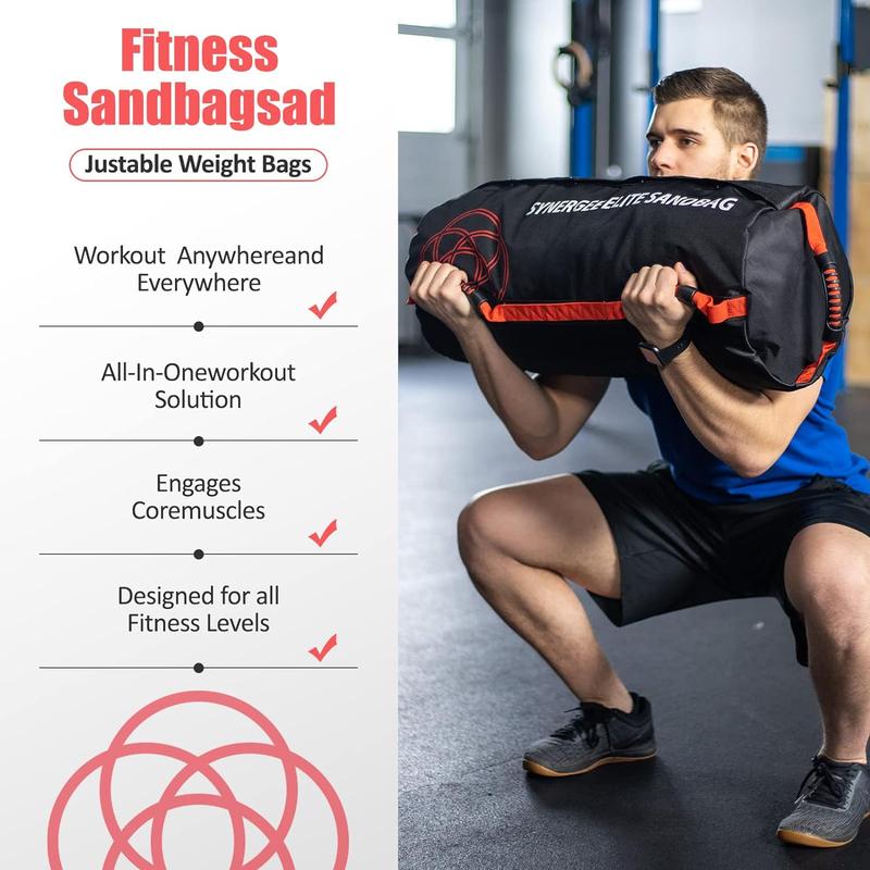 Adjustable Fitness Weights Sandbag. 40lb Adjustable Sand Bags with Filling Bags - Heavy Duty Weights bag adjustable weights