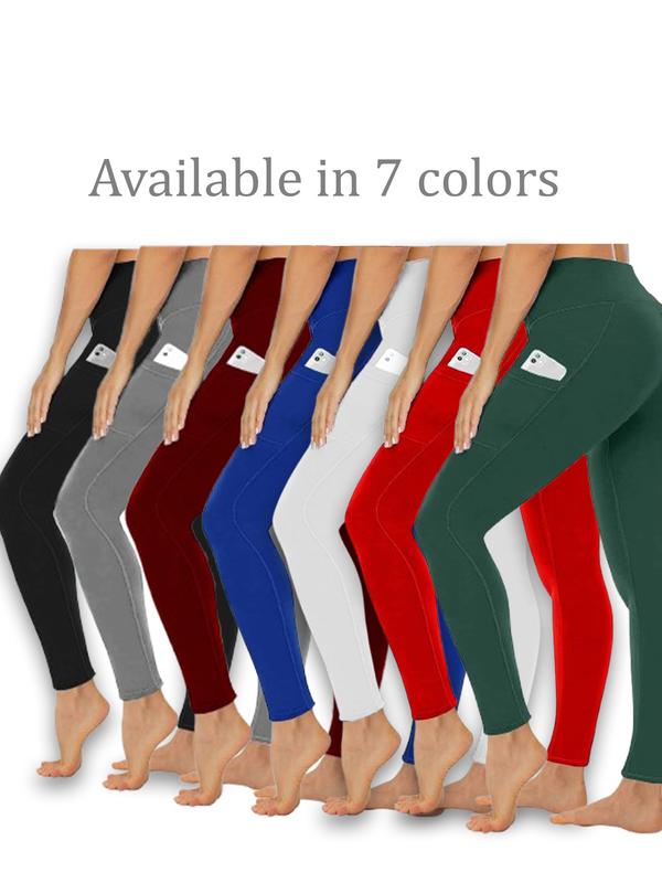 Women’s High Waist Gym Leggings with Pockets, Breathable Seamless Soft Comfy Skinny Pants Tummy Control Rear Lifting Yoga Activewear Sportswear Pants