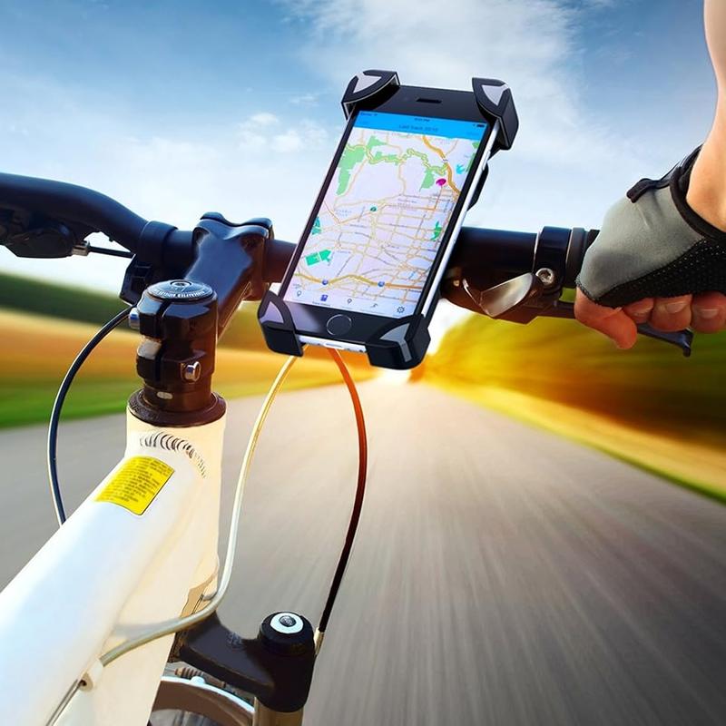 Bicycle Mount Phone Holder for Bike, Cradle Stand Features 360 Rotation Capability and Universal Clamp for iPhone Android Samsung Nexus (Black)