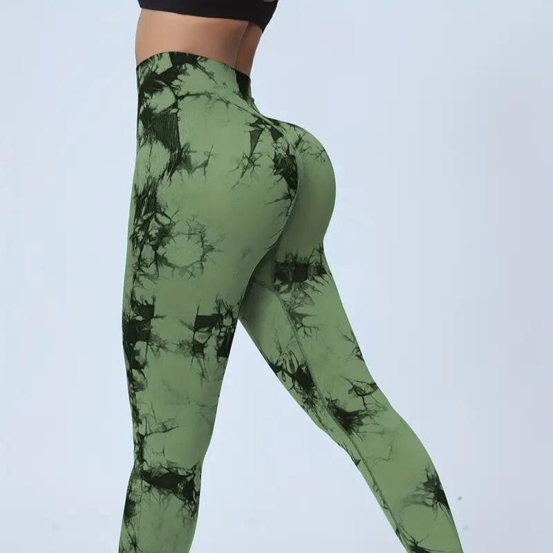 3 pack tie dye print high waisted workout leggings for women scrunch rear lifting high waist tummy control yoga athletic wear.