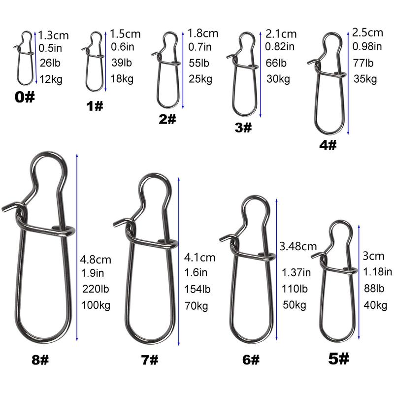 Fishing Hook Connectors, 50pcs Stainless Steel Strong Connection Hooks, Outdoor Fishing Accessories For Fishing Lovers