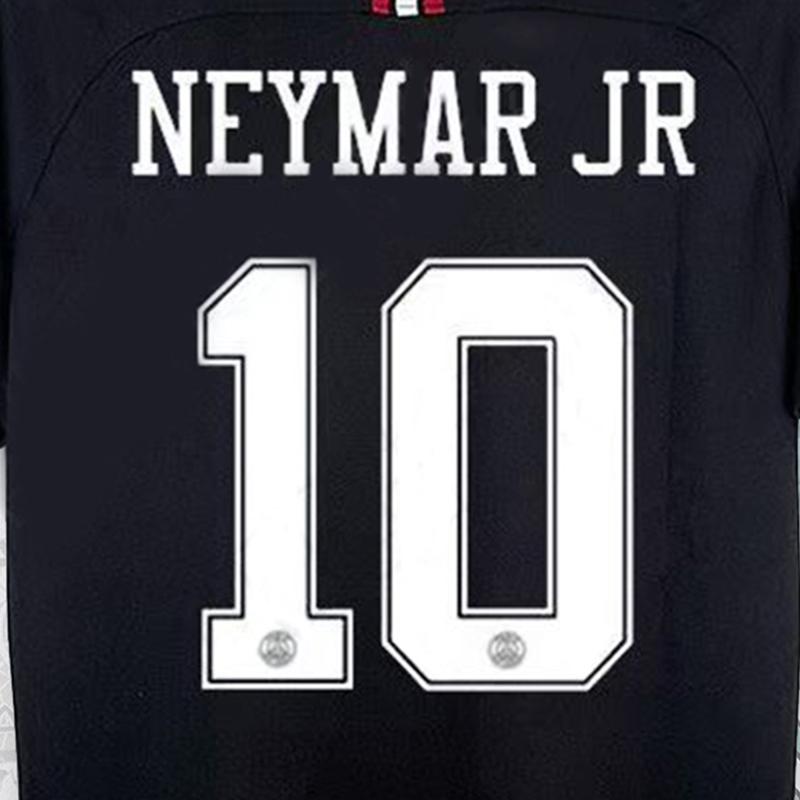 No. 10 Neymar Jersey 1819 Home Black Short Sleeve Soccer Jersey Vintage High Quality