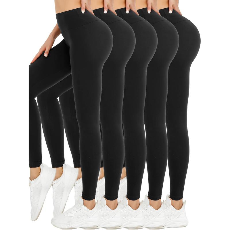 5 Pack High Waisted Yoga Leggings for Women, Super Soft Athletic Tummy Control Pants, No See-Through Stretch Fabric, Workout & Running Gear