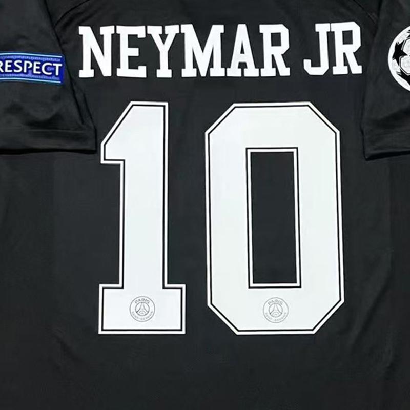 No. 10 Neymar Jersey 1819 Home Black Short Sleeve Soccer Jersey Vintage High Quality