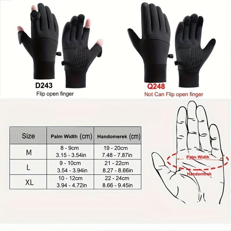 Winter Warm Touch Screen Gloves, Windproof Waterproof Gloves for Men, Sports Gloves for Running, Cycling, Driving, Fishing