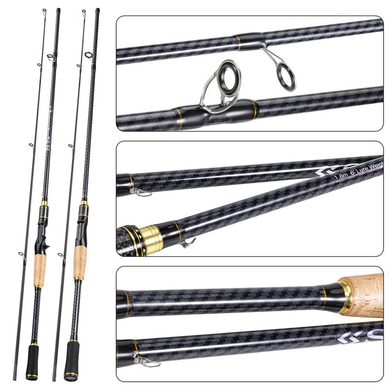 Sougayilang Spinning Casting Fishing Rod, Lightweight Ultra Portable with EVA and Cork Handle, Powerful Fishing Equipment for Freshwater and Saltwater