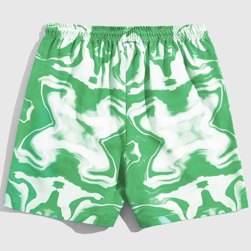 Graphic Print Drawstring Elastic Waist Shorts Casual Tie Dye Running Athletic Sport Shorts