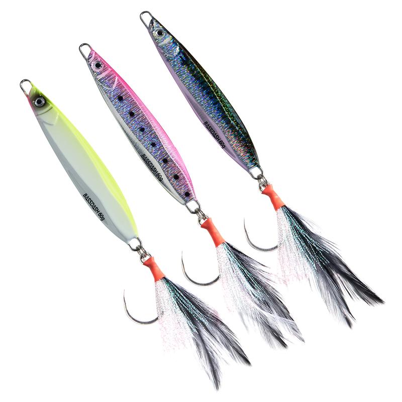 Bassdash STIX Casting Jig Lure Vertical Slow Jigging Lures 0.7oz 1.1oz 1.4oz 2.1oz 2.8oz 3.9oz with Mustad Hooks for Saltwater Freshwater Kayak Boat Shore Fishing, 3-Pack