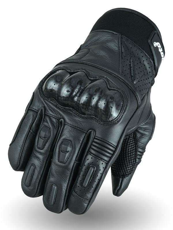 Pure Leather Motorcycle Full Black Gloves