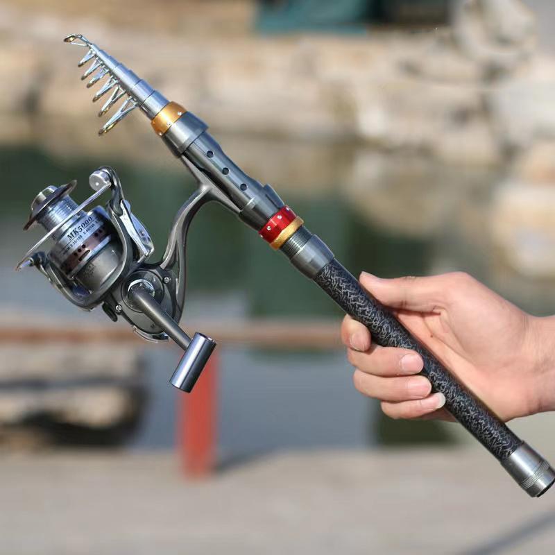 Multi-section Telescopic Spinning Fishing Rod, 1 Count Ultra-lightweight & High-strength Fishing Rod, Portable Travel-friendly Fishing Companion