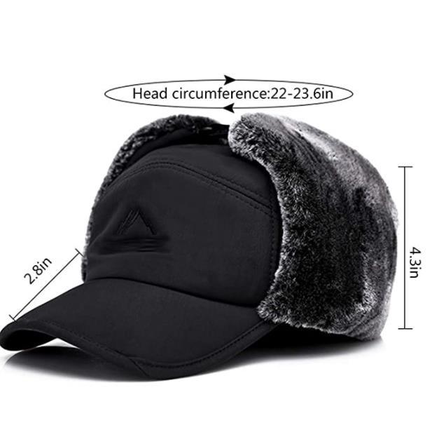 Men Winter Trapper Ear Flaps Hats Aviator Snow Windproof Thermal Faux Fur Warm Hunting Skiing Cycling Earflaps Baseball Caps Dad Hats with Face Mask