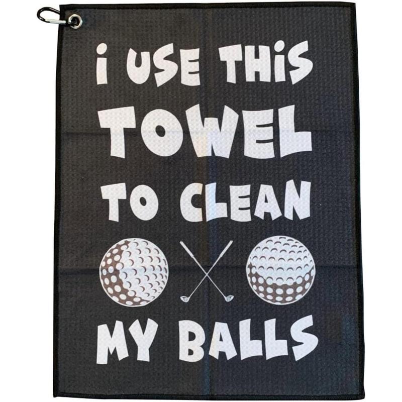 The Funny Golf Microfiber Cleaning Cloth for Golf Balls - Includes Towel Clip for Golf Bags & Clubs - Funny Gift for Golf Fan - Christmas Gifts