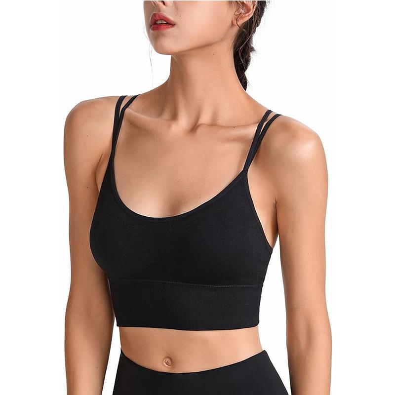 Womens 3 Pack Strappy Sports Bra for Yoga Running Athletic Gym Workout Fitness Tank Tops