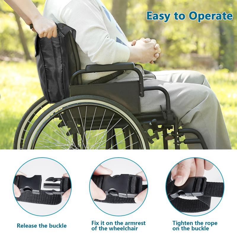 Wheelchair Bag Waterproof Wheelchair Pouch with Secure Reflective Strip Large Capacity Walker Storage Pouch Multifunctional Electric Wheel Chair Backpack Bag for Wheelchairs Walkers