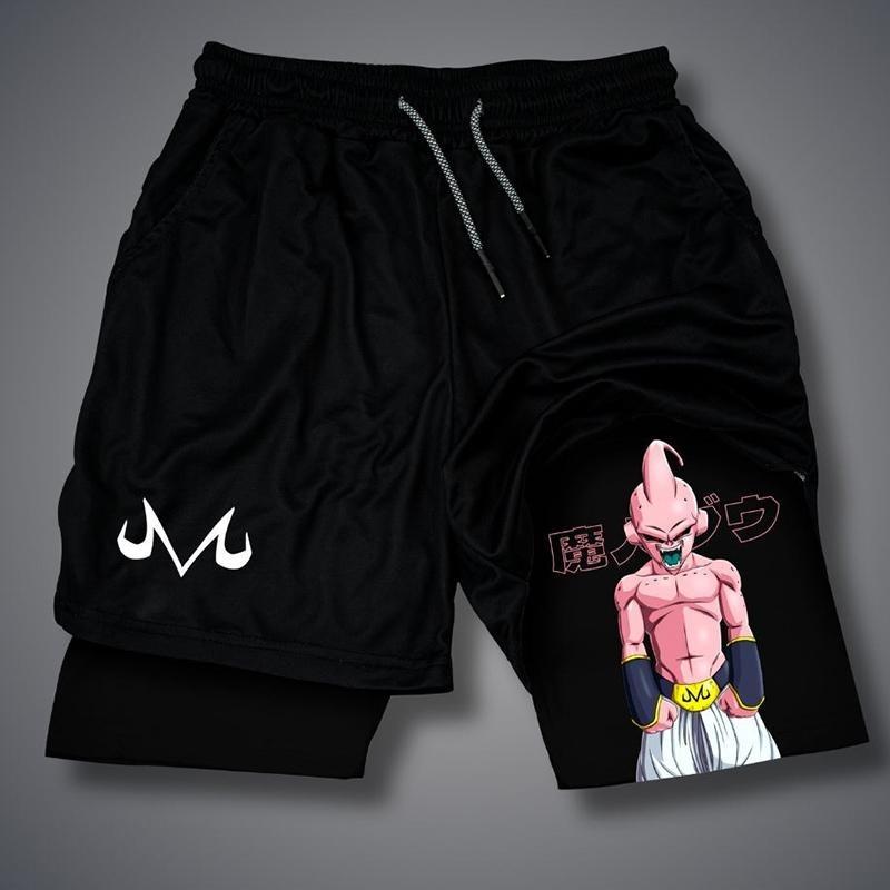 Men Shorts Anime Graphic Gym Shorts 2-in-1 Men Gym Shorts Summer Double Layer Sports Shorts with Inner Pocket Men Training Running Clothes sprayground  shorts basketball short