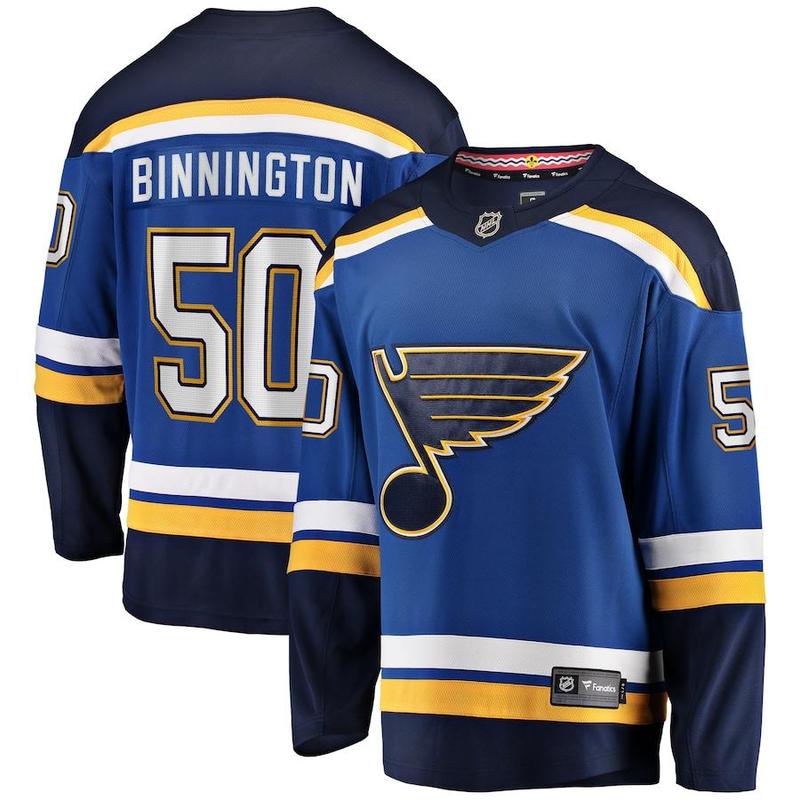 Blues Jordan Binnington St.Louis Fanatics Blue Breakaway Home Jersey Retro Hockey Team Jersey Shirt, Hockey Jersey Gift For Sport Lovers, Sportwear