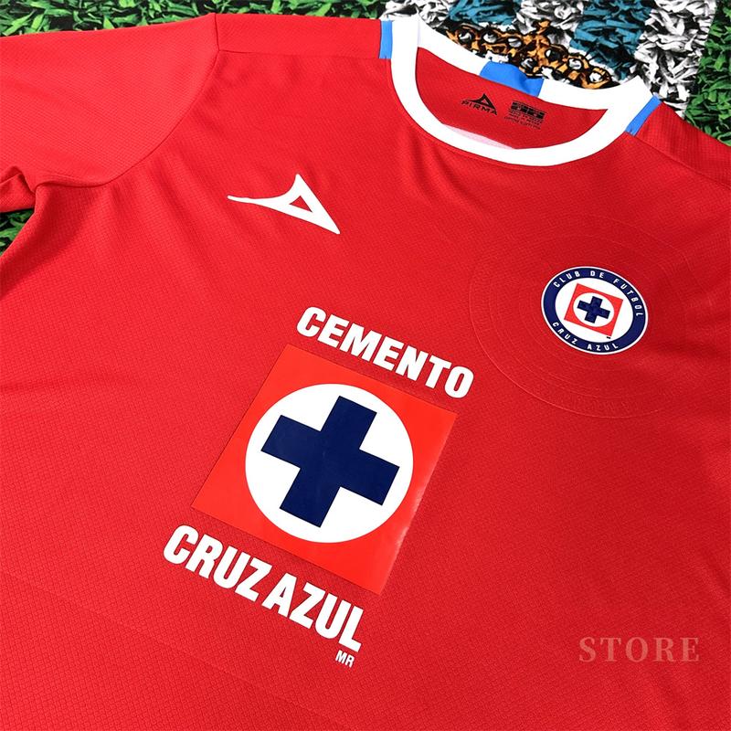 2425 CRUZ AZUL Second Away Red Short Sleeve Top Football Jerseys LIGAMX Fan Edition