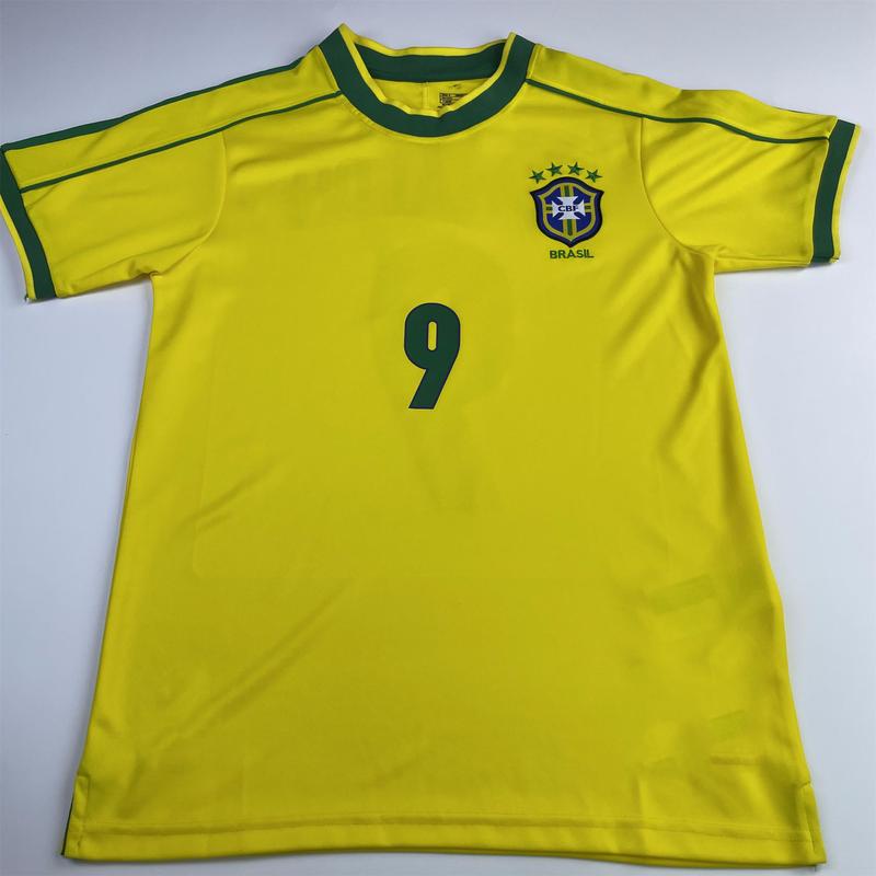 World Cup Brazil jersey No. 9 Ronaldo national football team uniform Rivaldo short-sleeved football jersey