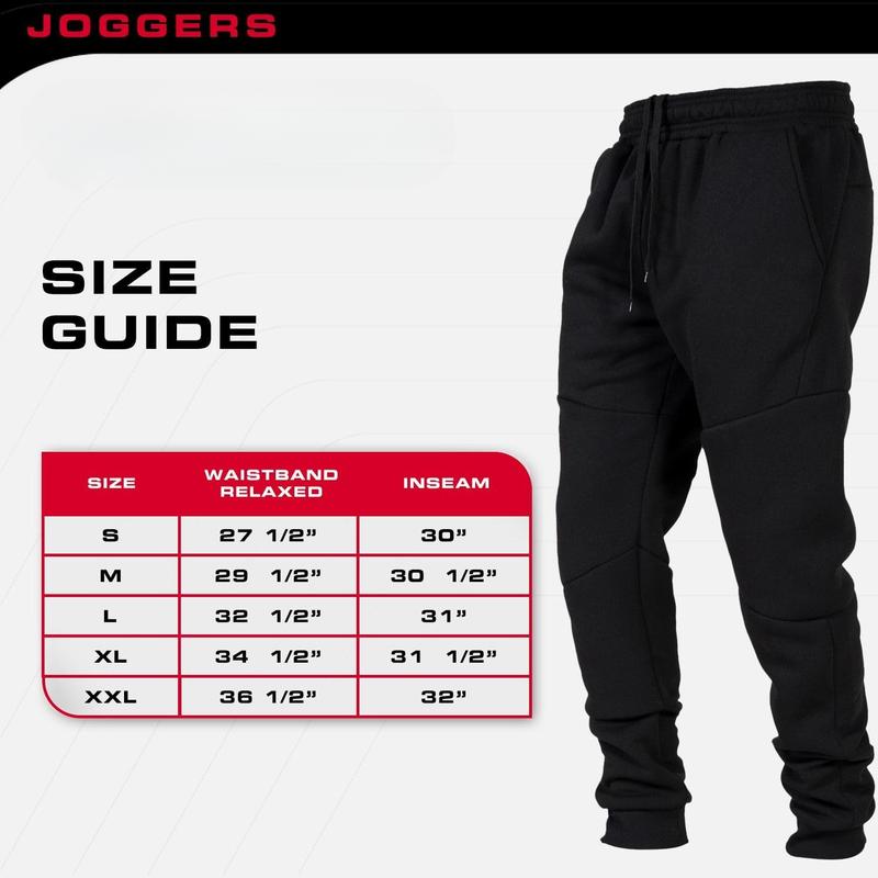 Performance 3 Pack Fleece Active Tech Joggers for Men, Mens Sweatpants with Zipper Pockets