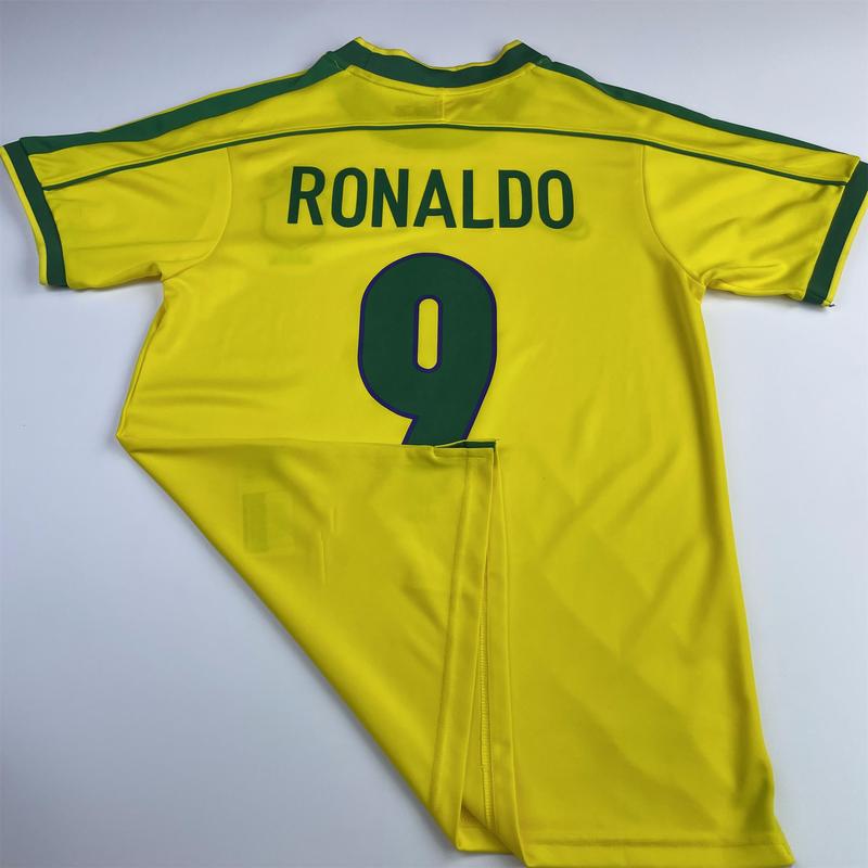 World Cup Brazil jersey No. 9 Ronaldo national football team uniform Rivaldo short-sleeved football jersey