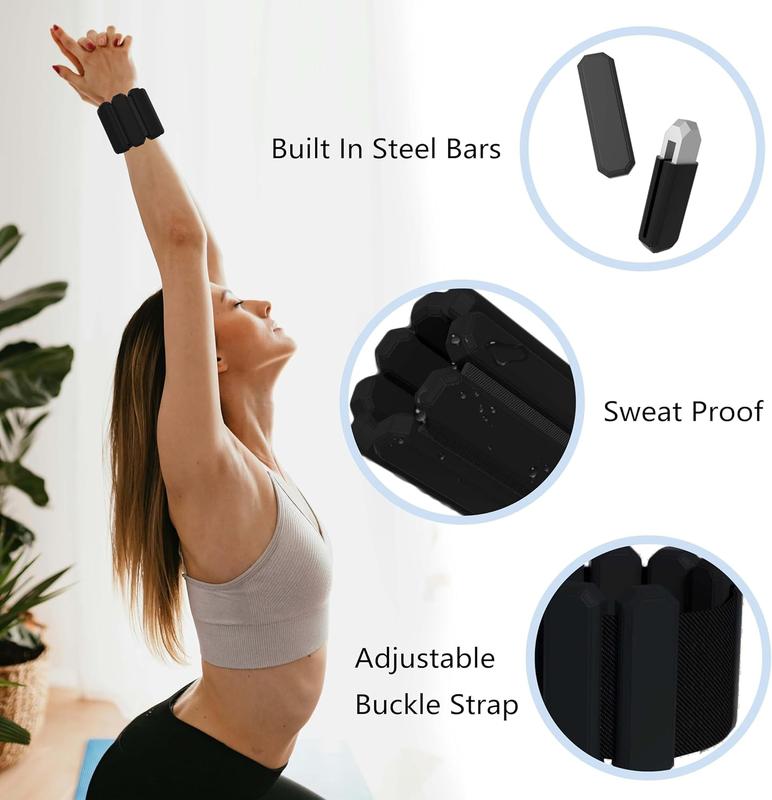 Pilates Wrist And Ankle Weights For Women At Home, Adjustable Arm & Leg Ankle Weights For Men, 1 lb Weights Set Of 2 For Walking Workout Dance Yoga Running