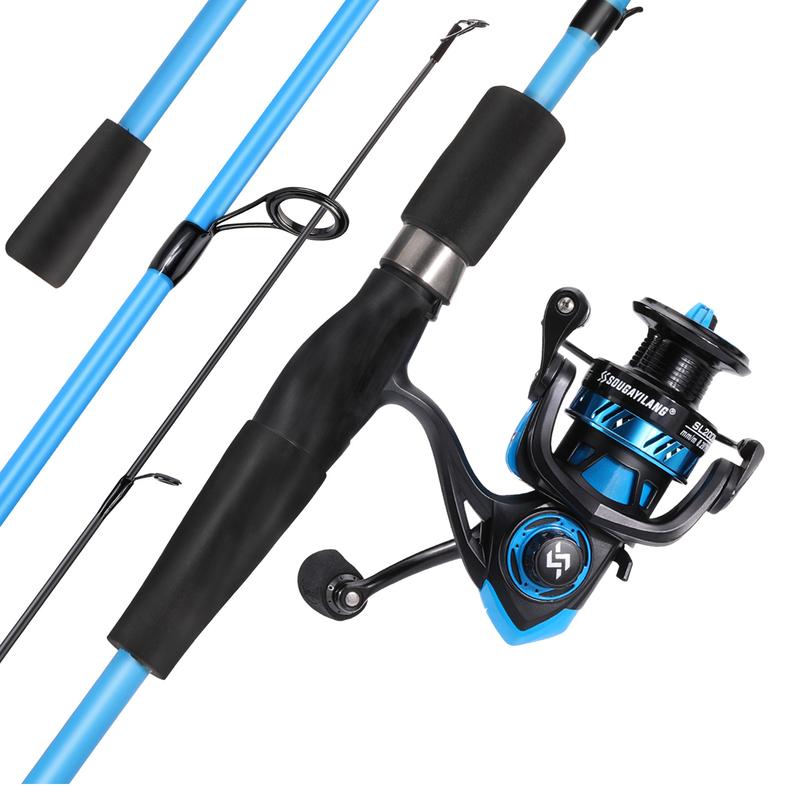 Sougayilang 5.9ft  Fishing rods set，11 + 1 Anti-Reverse Ball Bearings and 5.2:1 High-Speed Gear Ratio Casting Reel Combo,Outdoor fishing supplies