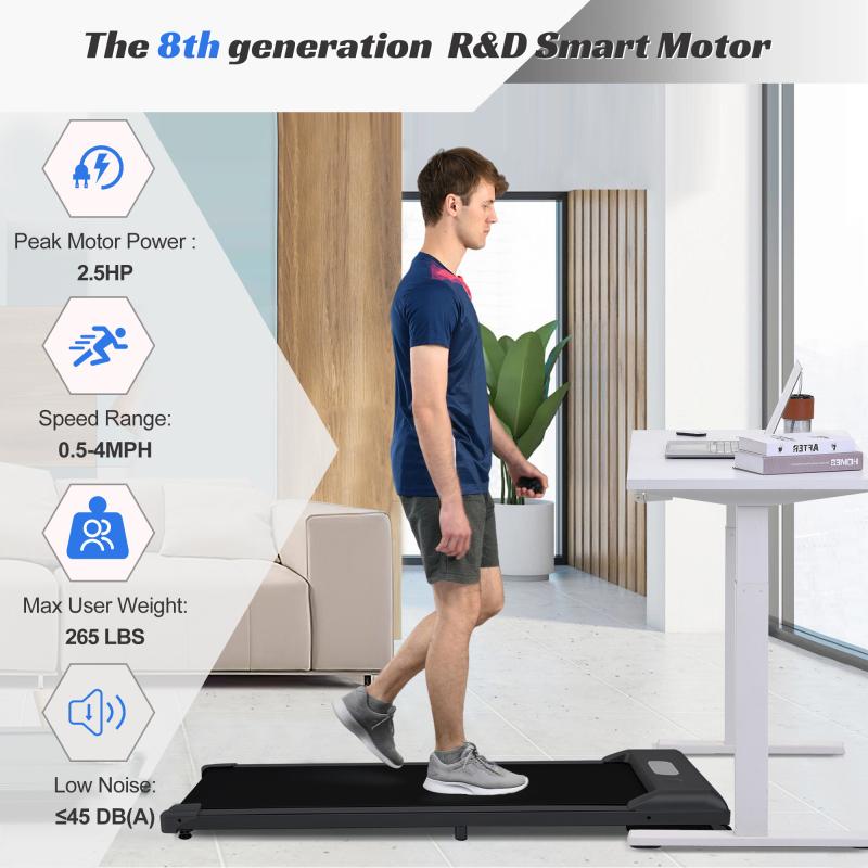 [Bellemave] 260lbs 2 in 1 Under Desk Electric Treadmill 2.5HP, Remote Control, Display, Walking Jogging Running Machine Fitness Equipment for Home Gym Office