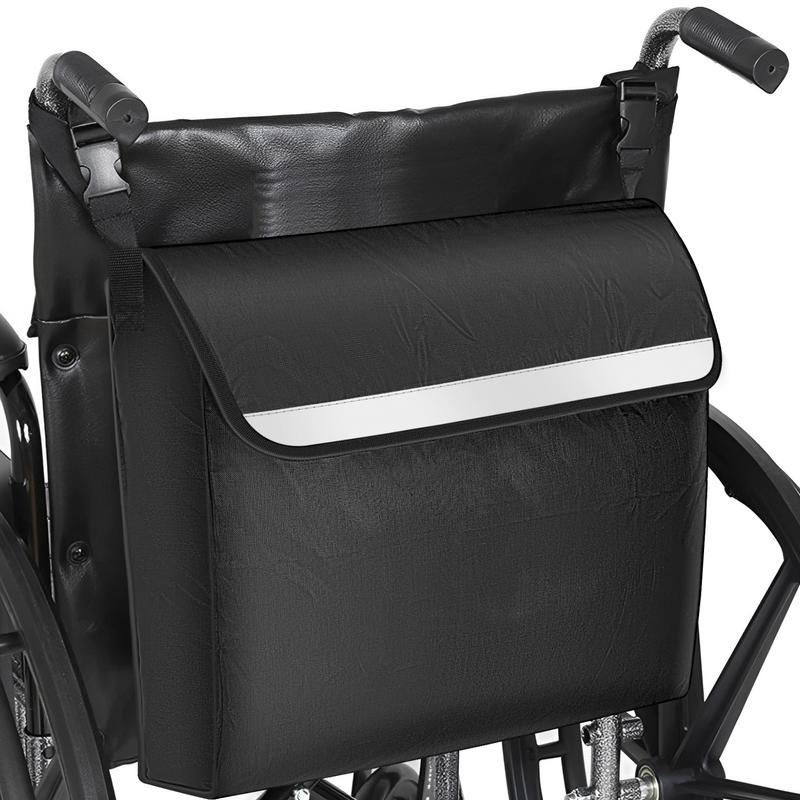 Wheelchair Bag Waterproof Wheelchair Pouch with Secure Reflective Strip Large Capacity Walker Storage Pouch Multifunctional Electric Wheel Chair Backpack Bag for Wheelchairs Walkers