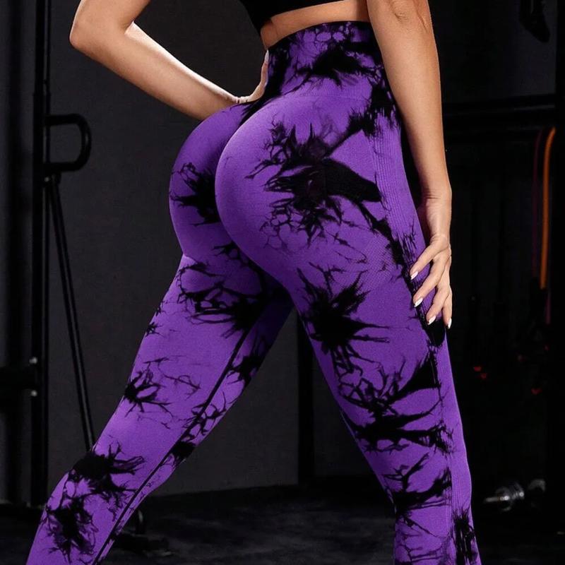 3 pack tie dye print high waisted workout leggings for women scrunch rear lifting high waist tummy control yoga athletic wear.