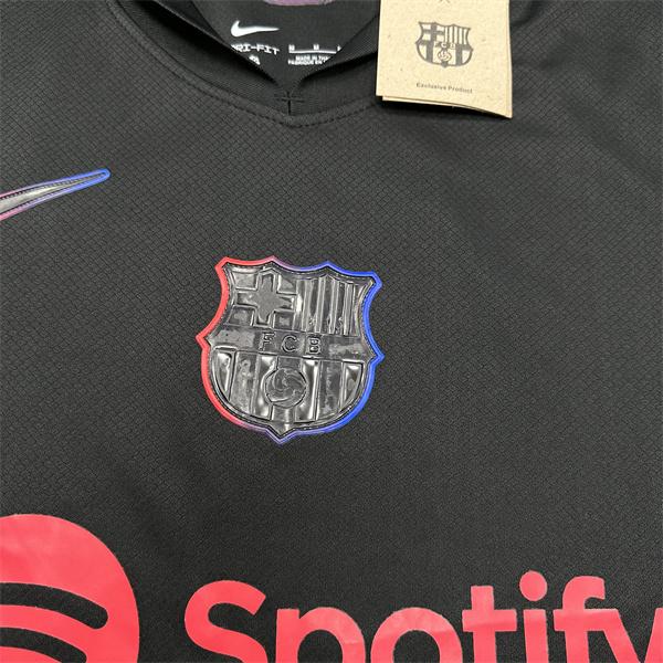 NIKE 2425 Barcelona Away Black Red Soccer Jersey