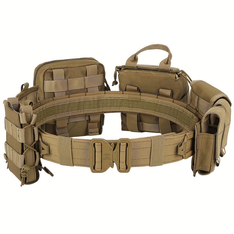 8pcs set Molle Battle Belt Utility Belt With Accessories Pouches - Quick Release Trigger Airsoft Belt Heavy Duty Belts