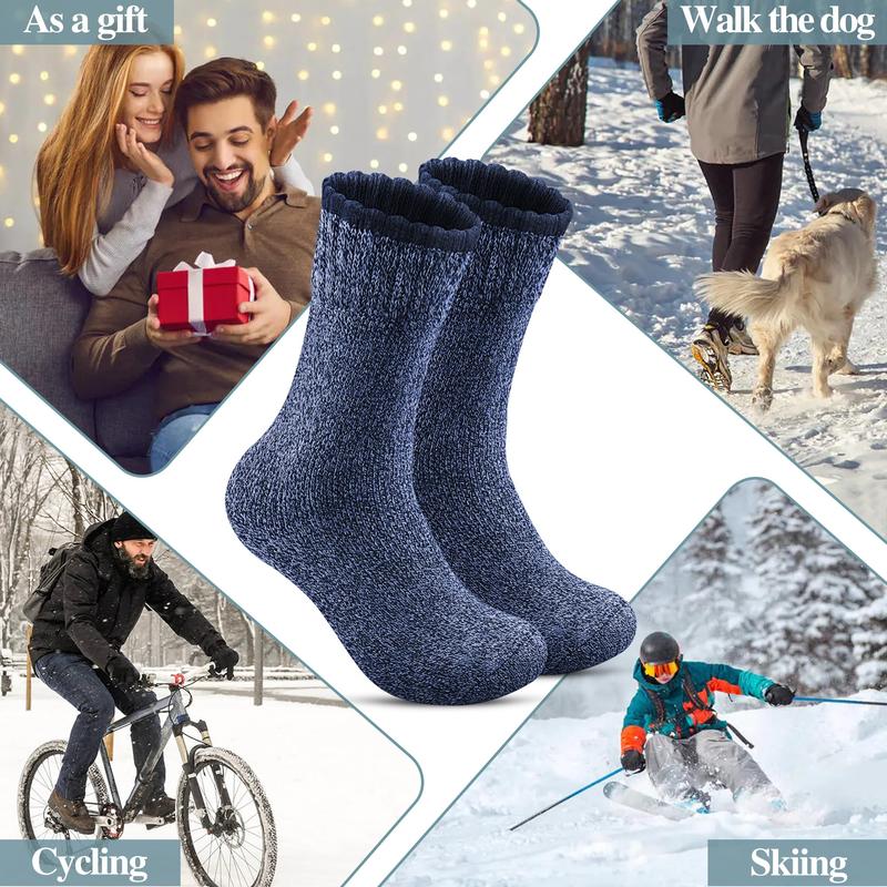 5 Pack Merino Wool Socks for Winter Warm Thermal Hiking - Women Men  Thick Hiking Socks for Camping Cozy Socks for Women Man