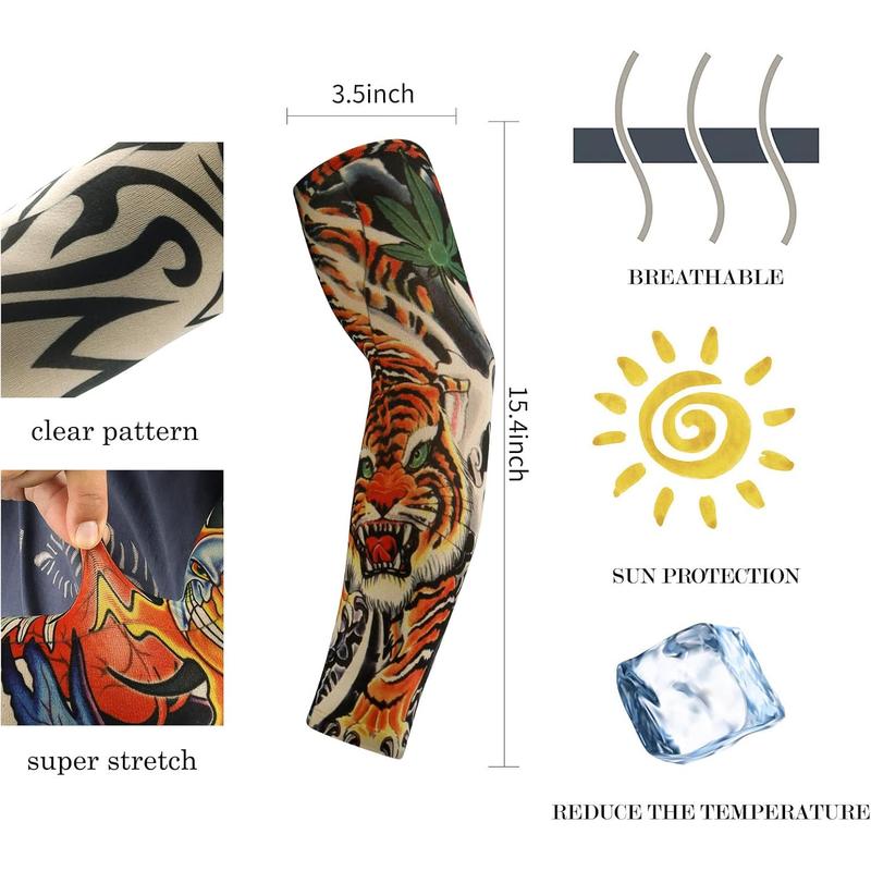 12Pcs Tattoo Sleeves for Men Arm Sleeves Fake Tattoos Sleeves to Cover Arms Cooling Sun Protection Sleeves  x