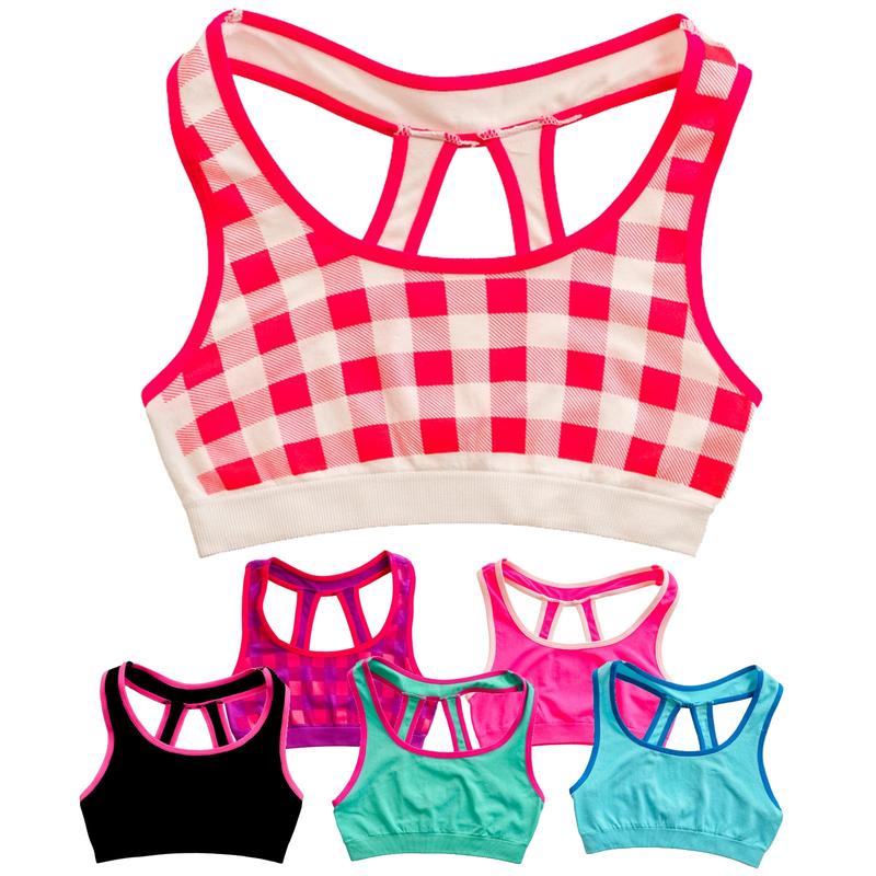 Alyce Ives Intimates Sports Bra, Pack of 6, Preteen & Junior Training Bra for Girls