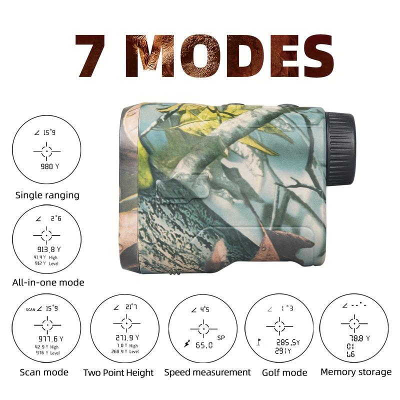 1000M yard laser rangefinder with linear, angular, and horizontal distance measurement capabilities for outdoor activities