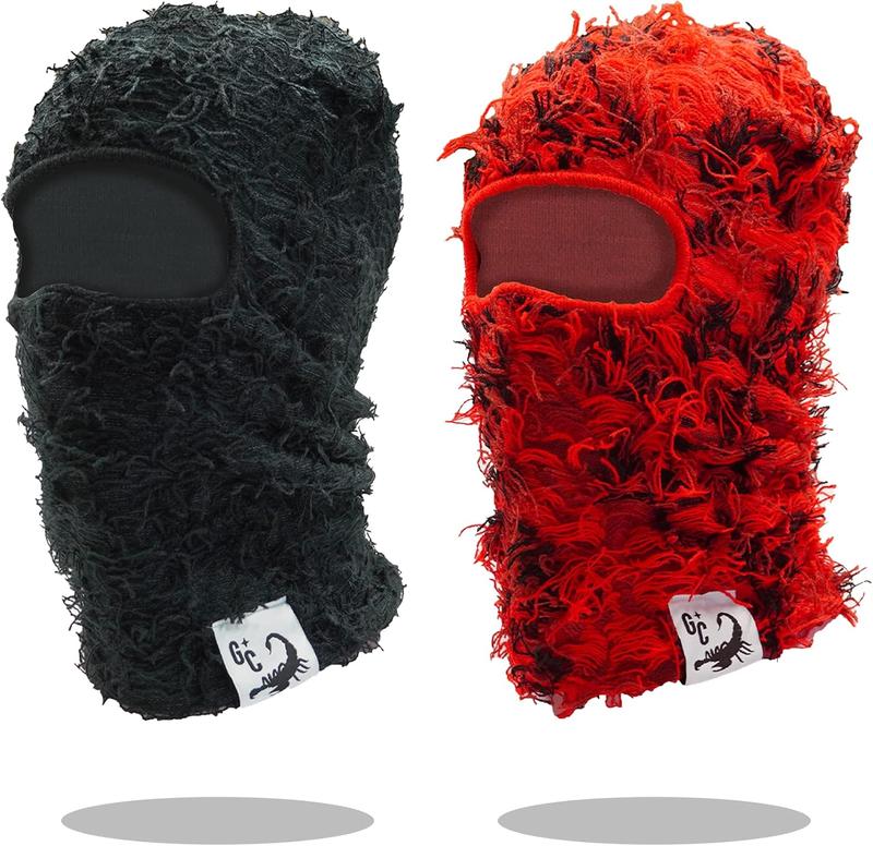 BALACLAVA Distressed Balaclava Trending Ski  Wind Proof Winter  One Size Yeat Shiesty Distress Mask Beanie 2PCK