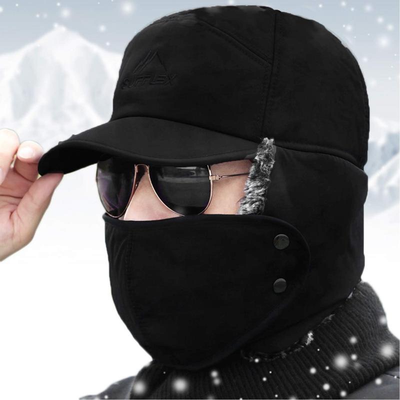 Faux  Cap Hat Visor Windproof Ski Balaclava Cover Men Women