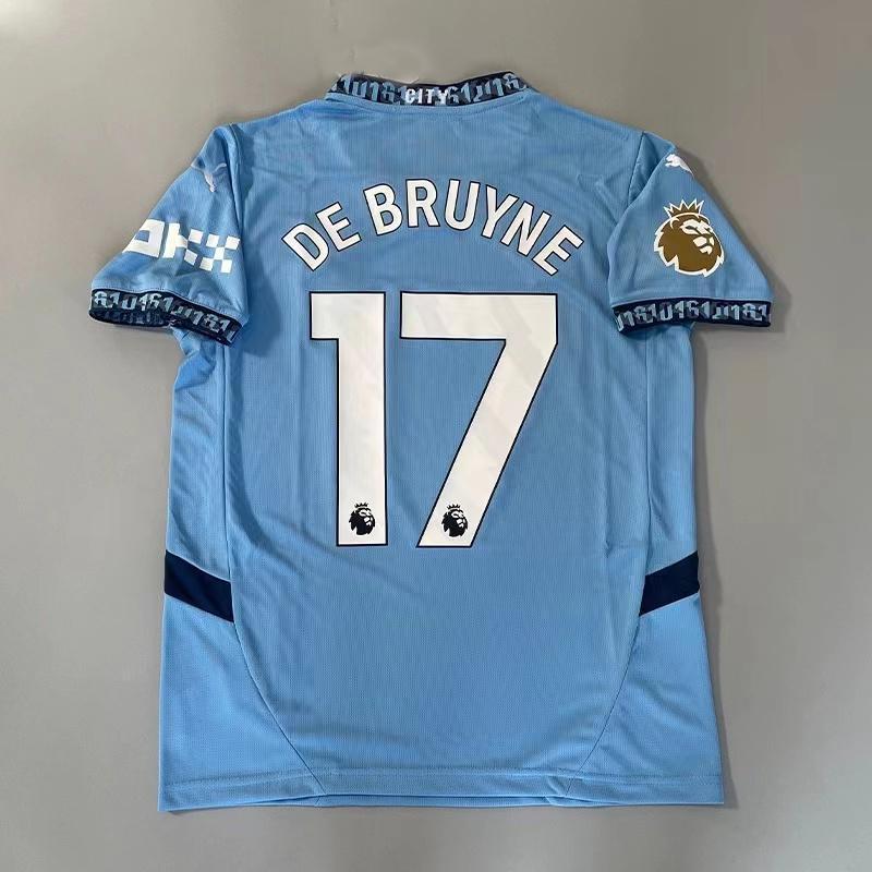 Soccer jersey fan version # 17 De Bruyne home short sleeved Manchester City jersey