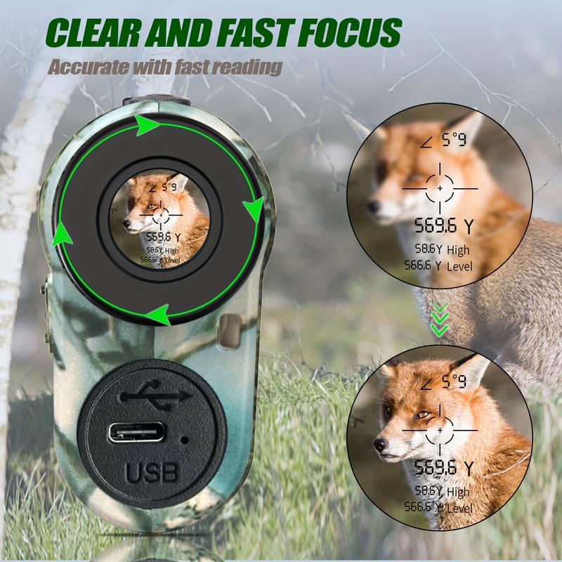 1000M yard laser rangefinder with linear, angular, and horizontal distance measurement capabilities for outdoor activities