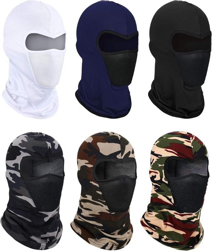 6 count Winter Balaclava Face Mask Breathable Ski Face Cover Dust Protection Mask Long Neck Cover for Outdoor Activities