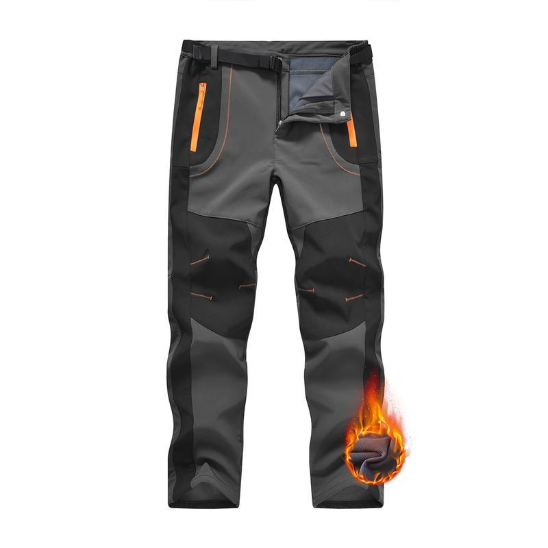 Men's Snow Ski Hiking Pants Waterproof Winter Fleece Lined Pants Camping Skiing Ice Fishing Pants with Belt Men's Camo